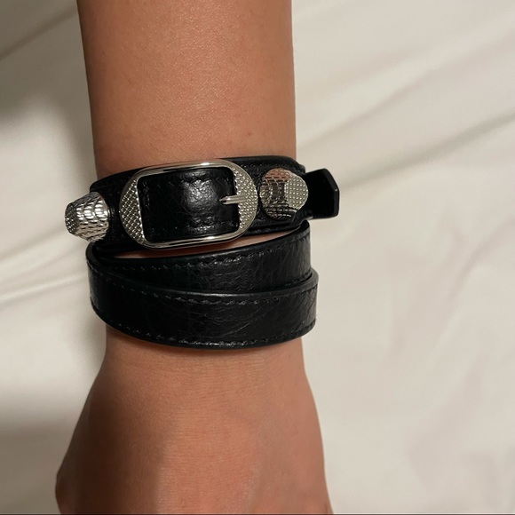 BALENCIAGA Arena wrap bracelet - black/silver - Picture 4 of 10